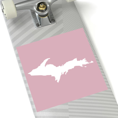 Michigan Upper Peninsula Square Sticker (Pink w/ UP Outline) | Indoor/Outdoor