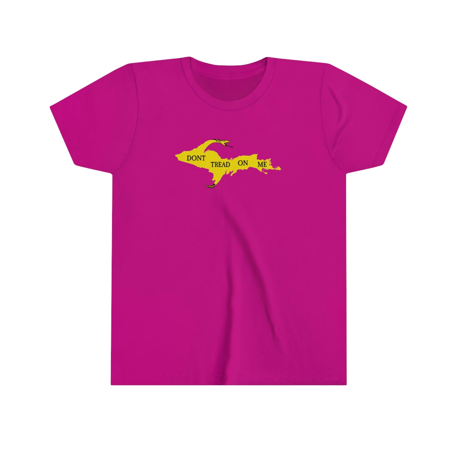 Michigan Upper Peninsula 'Don't Tread On Me' T-Shirt (w/ UP Gadsen Flag Outline) | Youth Short Sleeve