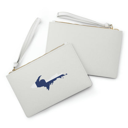 Michigan Upper Peninsula Clutch Bag (Birch Bark White w/ UP Finland Flag Outline)