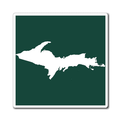 Michigan Upper Peninsula Square Magnet (Green w/ UP Outline)