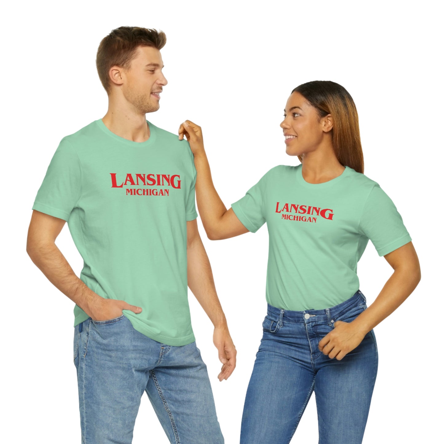 'Lansing Michigan' ' T-Shirt (1980s Drama Parody) | Unisex Standard Fit