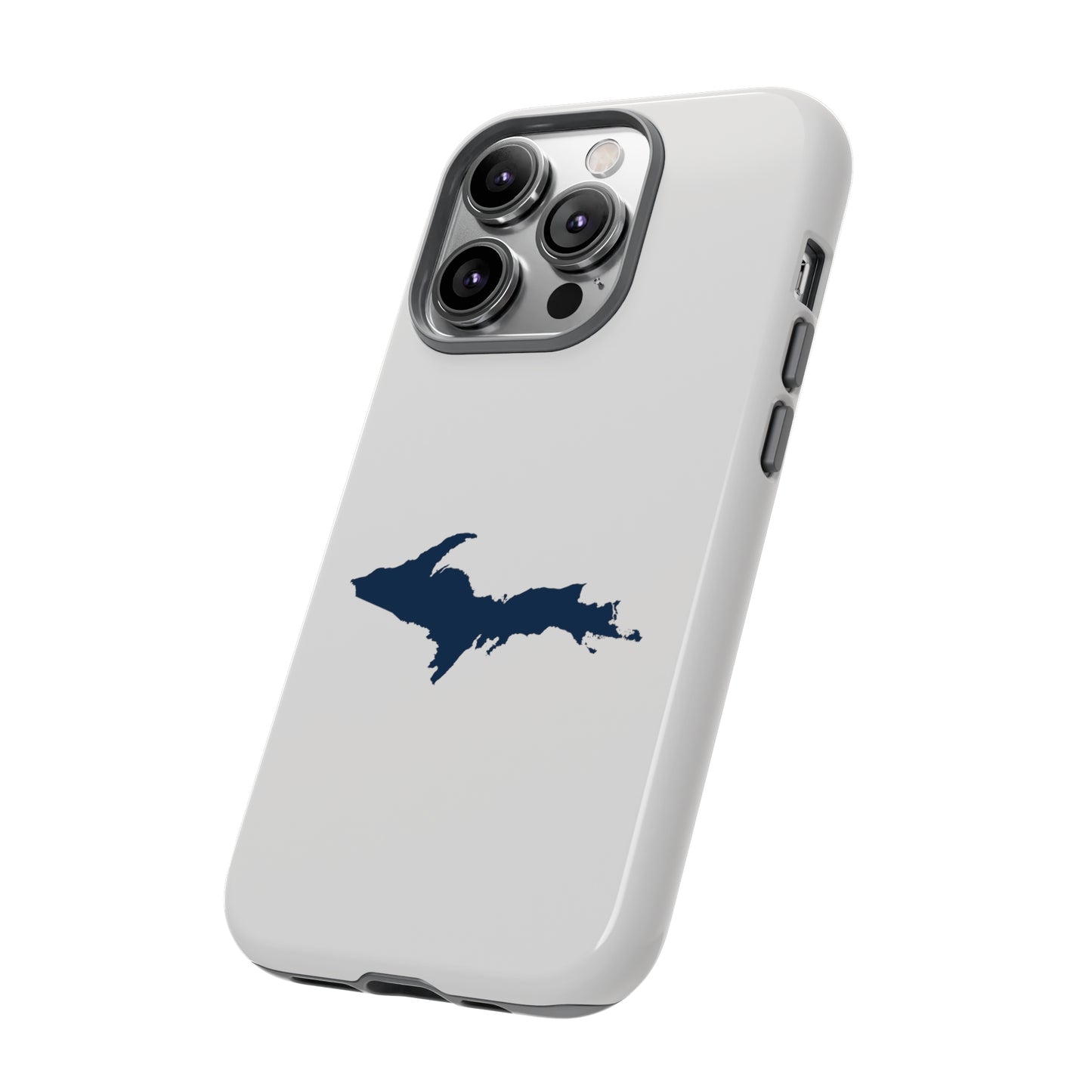 Michigan Upper Peninsula Tough Phone Case (Birch Bark White w/ UP Outline) | Apple iPhone