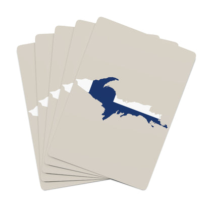 Michigan Upper Peninsula Poker Cards (Canvas Color w/ UP Finland Flag Outline)