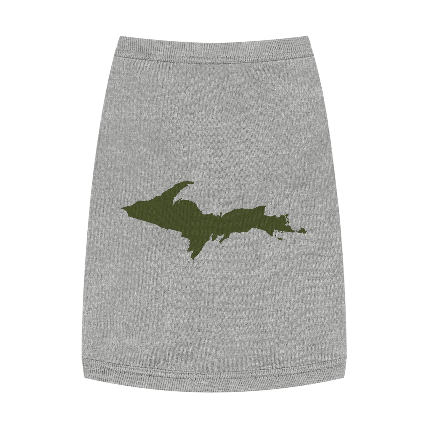 Michigan Upper Peninsula Pet Tank Top (w/ Army Green UP Outline)