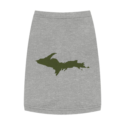 Michigan Upper Peninsula Pet Tank Top (w/ Army Green UP Outline)