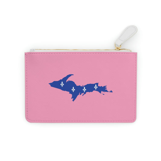Michigan Upper Peninsula Mini Clutch Bag ('67 Caddie Pink w/ UP Quebec Flag Outline)