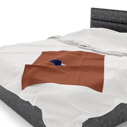 Michigan Upper Peninsula Plush Blanket (w/ UP Finland Flag Outline) | Copper Color