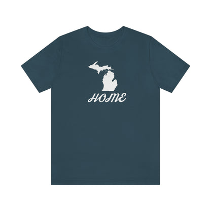 Michigan 'Home' T-Shirt (Retro Script Font) | Unisex Standard Fit