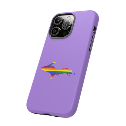 Michigan Upper Peninsula Tough Phone Case (Lavender w/ UP Pride Flag Outline) | Apple iPhone