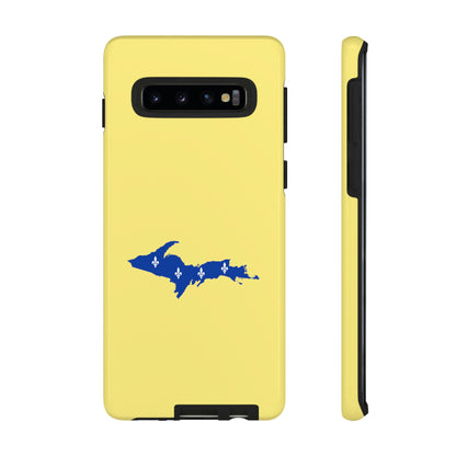 Michigan Upper Peninsula Tough Phone Case (Yellow Cherry Color w/ UP Quebec Flag Outline) | Samsung & Pixel Android