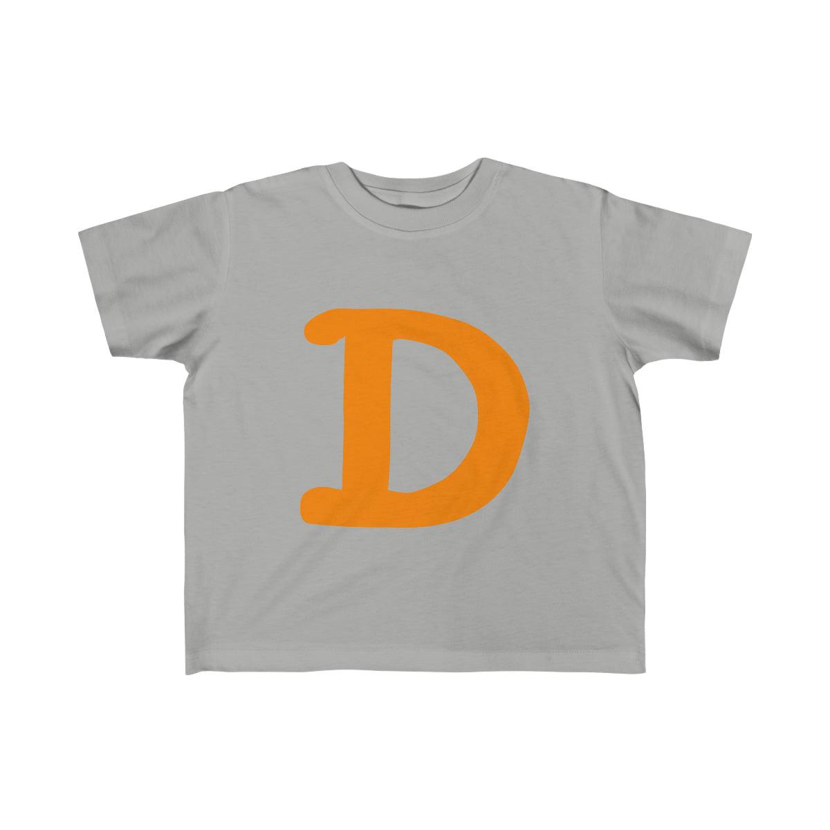 Detroit 'Old French D' T-Shirt  (Orange Full Body Outline) | Toddler Short Sleeve - Circumspice Michigan