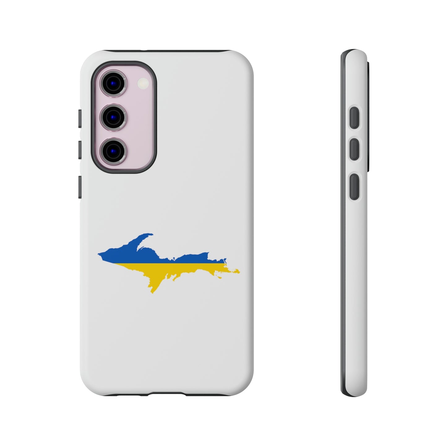 Michigan Upper Peninsula Tough Phone Case (w/ UP Ukraine Flag Outline) | Samsung & Pixel Android