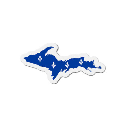 Michigan Upper Peninsula Kiss Cut Magnet (w/ UP Quebec Flag Outline)