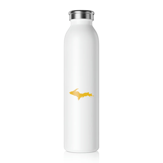 Michigan Upper Peninsula Water Bottle (w/ Gold UP Outline) | 20oz Double-Walled