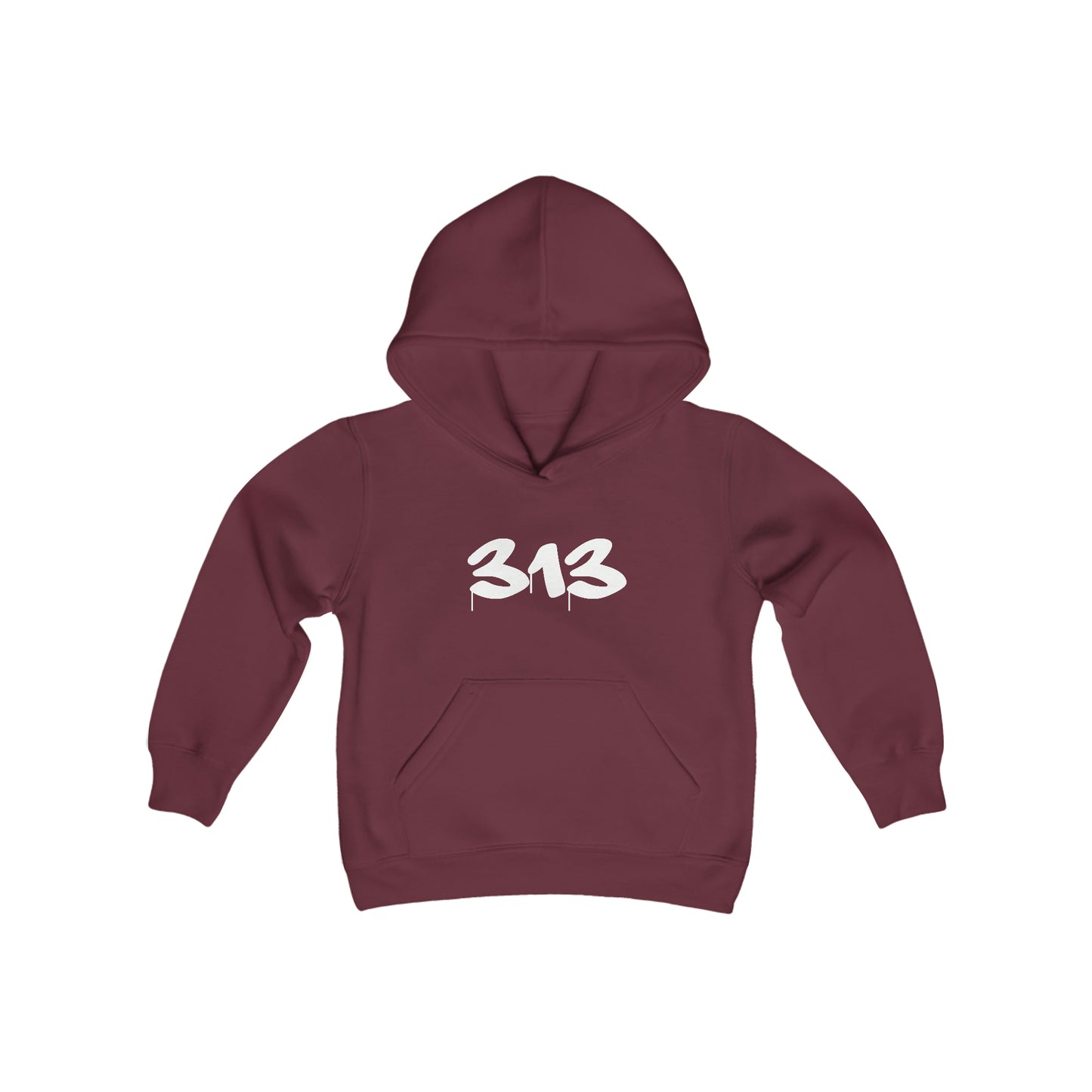 Detroit '313' Hoodie (1980s Hip Hop Font) | Unisex Youth