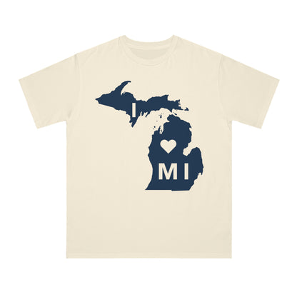 'I ♡ Michigan' T-Shirt (Full Body Outline) | Organic Unisex