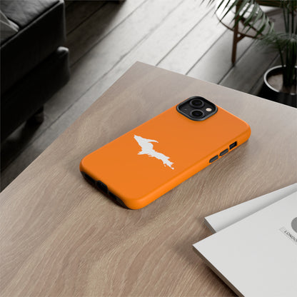 Michigan Upper Peninsula Tough Phone Case (Orange w/ UP Outline) | Apple iPhone