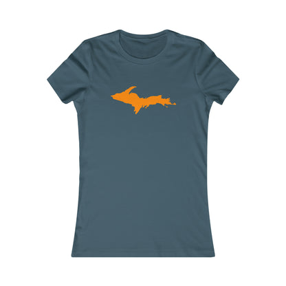 Michigan Upper Peninsula T-Shirt (w/ Orange UP Outline) | Women's Slim Fit