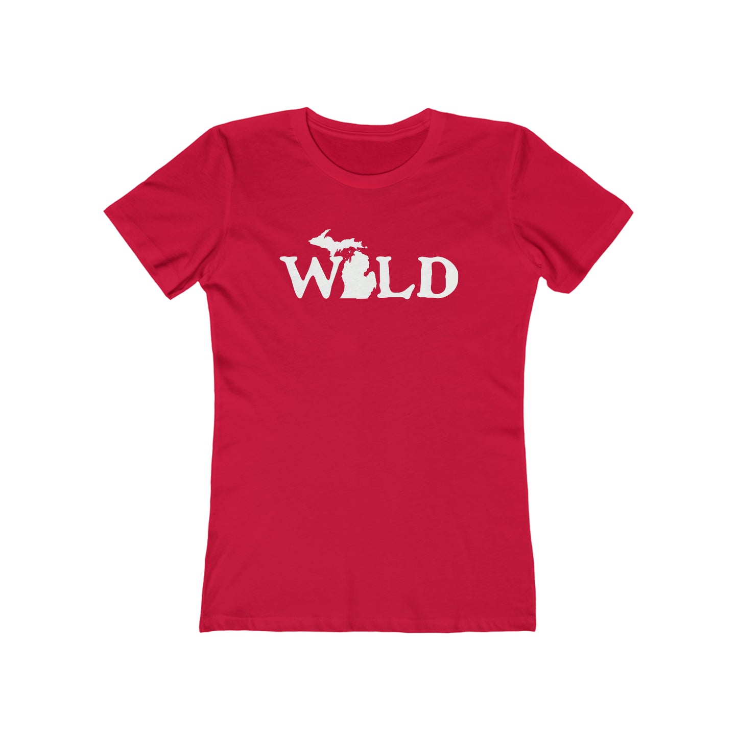 Michigan 'Wild' T-Shirt (Woodcut Font) | Women's Boyfriend Cut