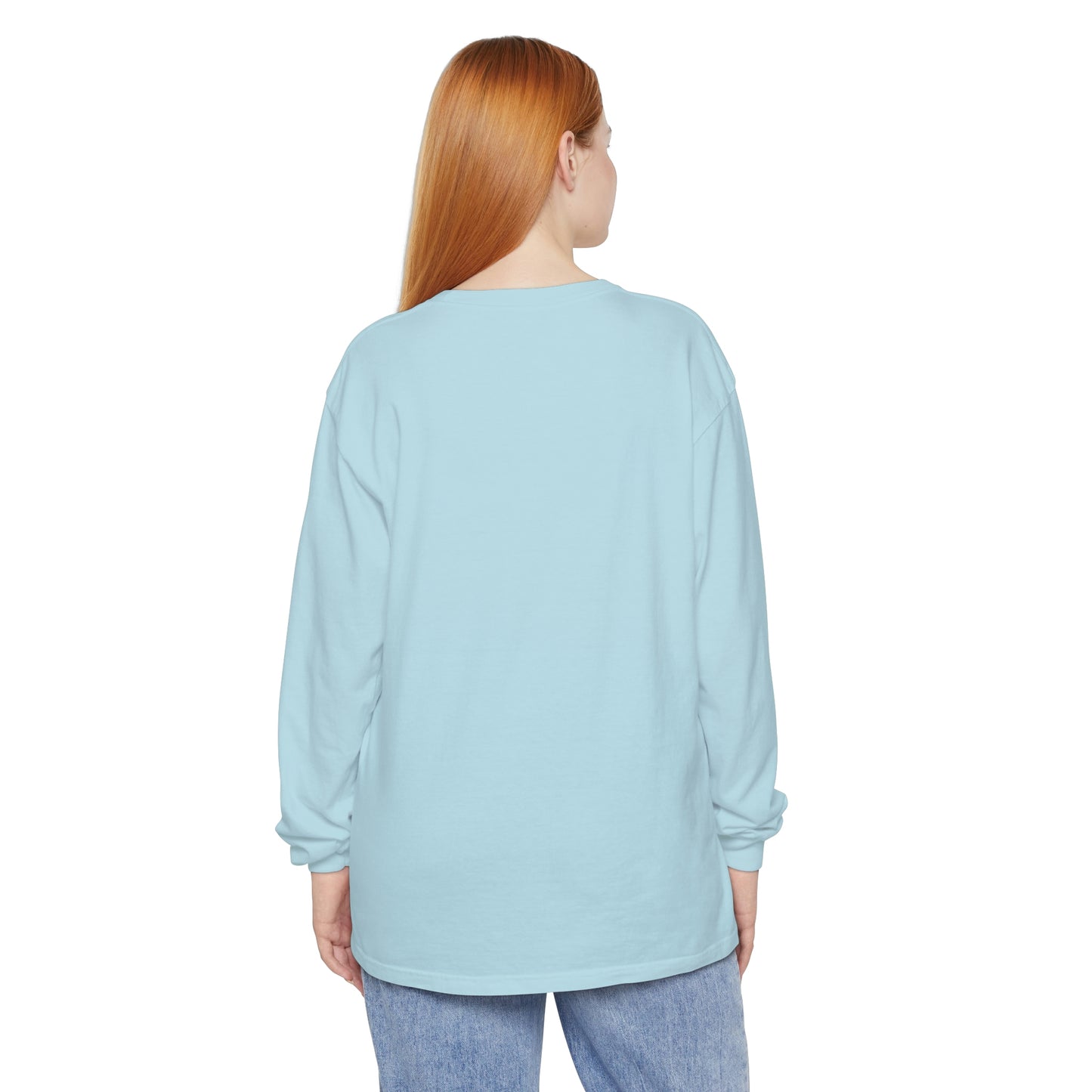 Michigan Upper Peninsula Garment-Dyed T-Shirt (w/ Azure UP Outline) | Unisex Long Sleeve