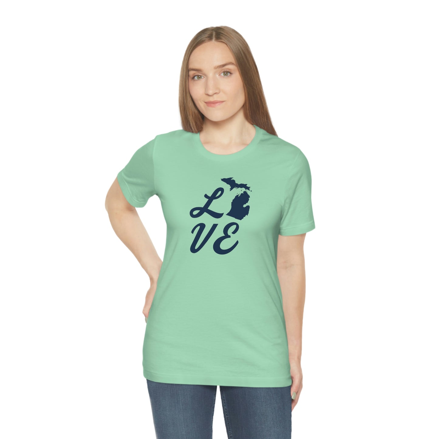 Michigan 'Love' T-Shirt (Retro Script Font) | Unisex Standard Fit