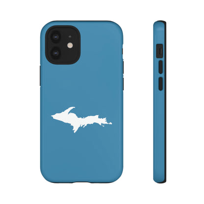 Michigan Upper Peninsula Tough Phone Case (Lake Michigan Blue w/ UP Outline) | Apple iPhone