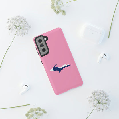 Michigan Upper Peninsula Tough Phone Case ('67 Caddie Pink w/ UP Finland Flag Outline) | Samsung & Pixel Android