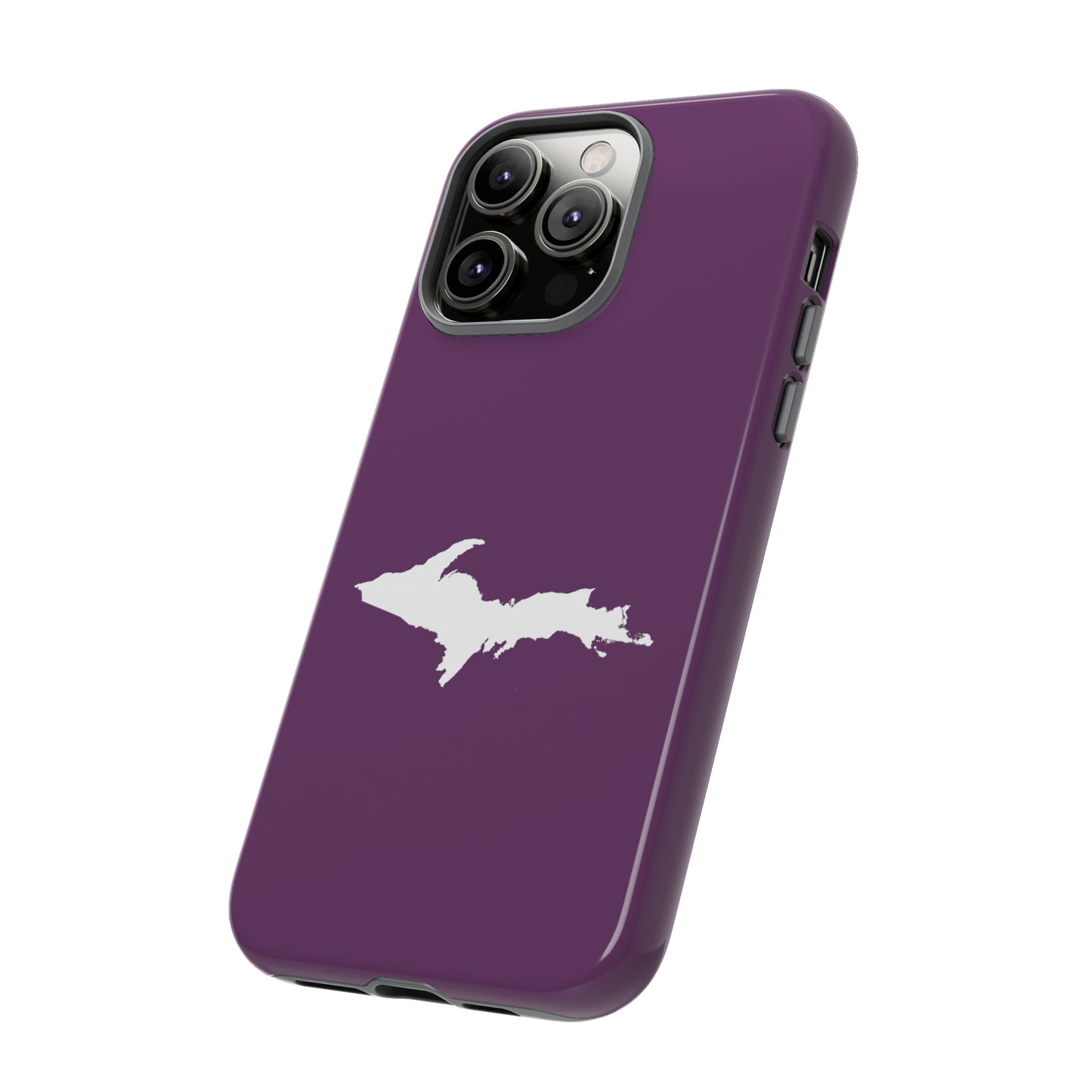 Michigan Upper Peninsula Tough Phone Case (Plum w/ UP Outline) | Apple iPhone