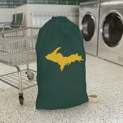 Michigan Upper Peninsula Laundry Bag (Green w/ Gold UP Outline)