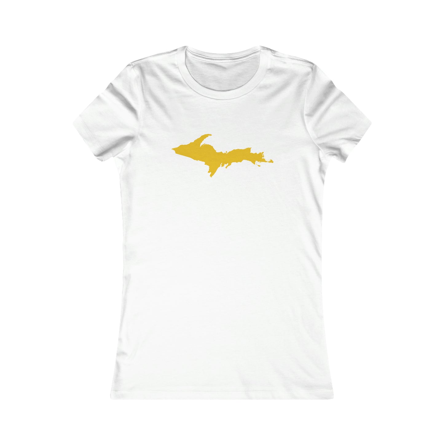 Michigan Upper Peninsula T-Shirt (w/ Gold UP Outline) | Women's Slim Fit