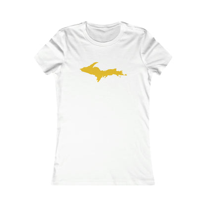 Michigan Upper Peninsula T-Shirt (w/ Gold UP Outline) | Women's Slim Fit