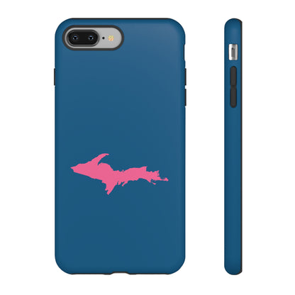 Michigan Upper Peninsula Tough Phone Case (Blueberry w/ Pink UP Outline) | Apple iPhone