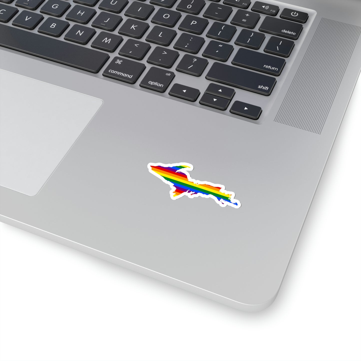 Michigan Upper Peninsula Kiss-Cut Sticker (w/ UP Pride Flag Outline)