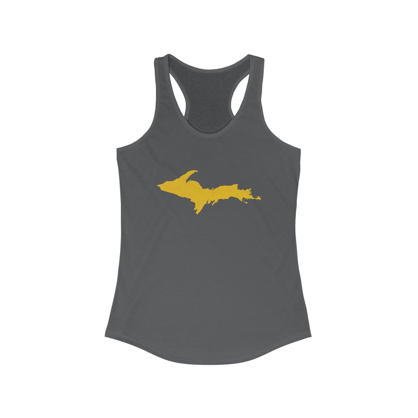 Michigan Upper Peninsula Tank Top (w/ Gold UP Outline) | Women's Racerback