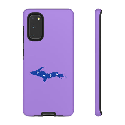 Michigan Upper Peninsula Tough Phone Case (Lavender w/ UP Quebec Flag Outline) | Samsung & Pixel Android