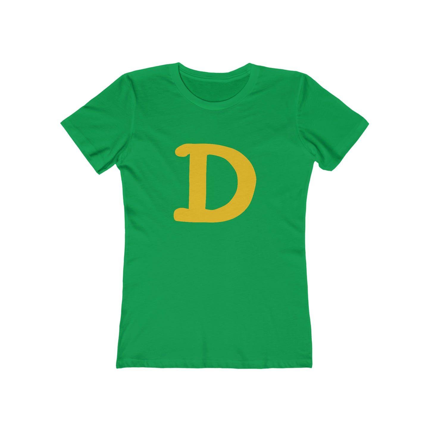 Detroit 'Old French D' T-Shirt (Gold Full Body Outline) | Women's Boyfriend Cut