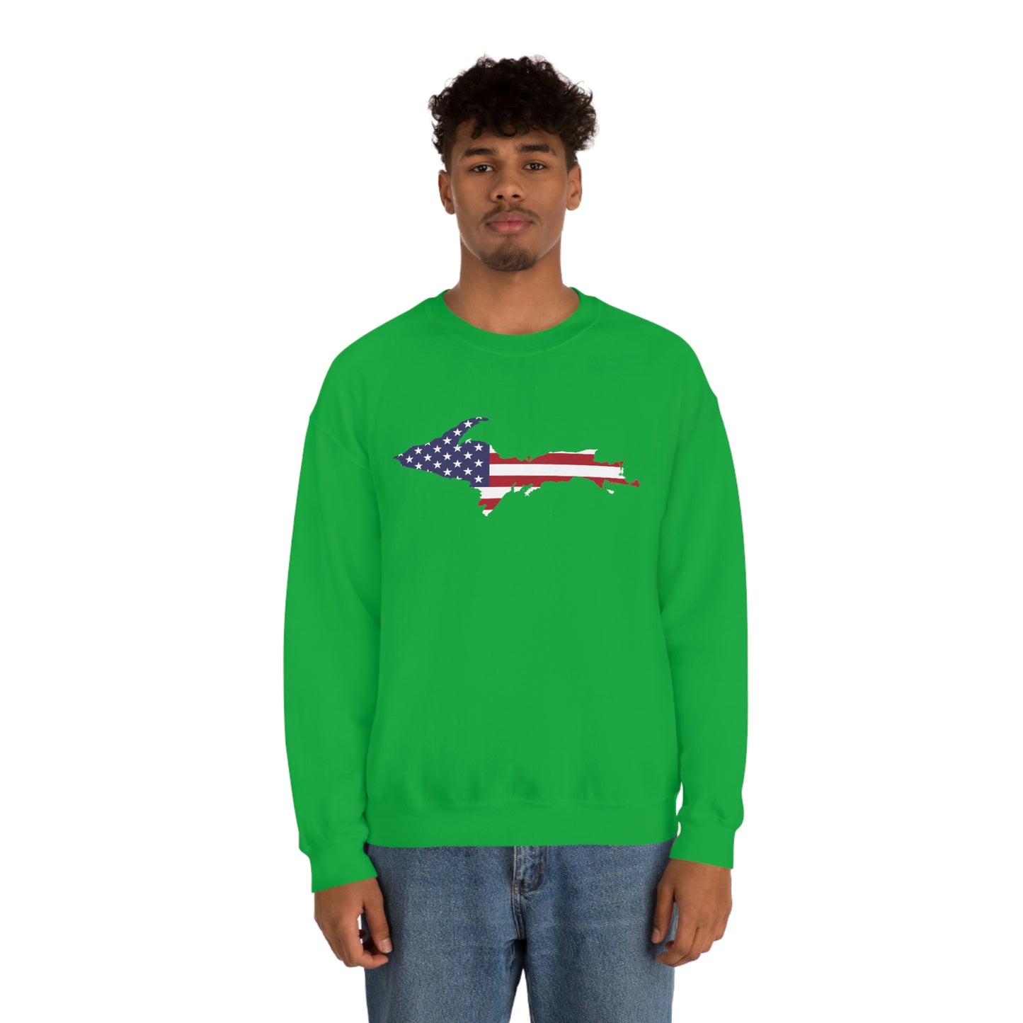 Michigan Upper Peninsula Sweatshirt (w/ UP USA Flag Outline) | Unisex Standard