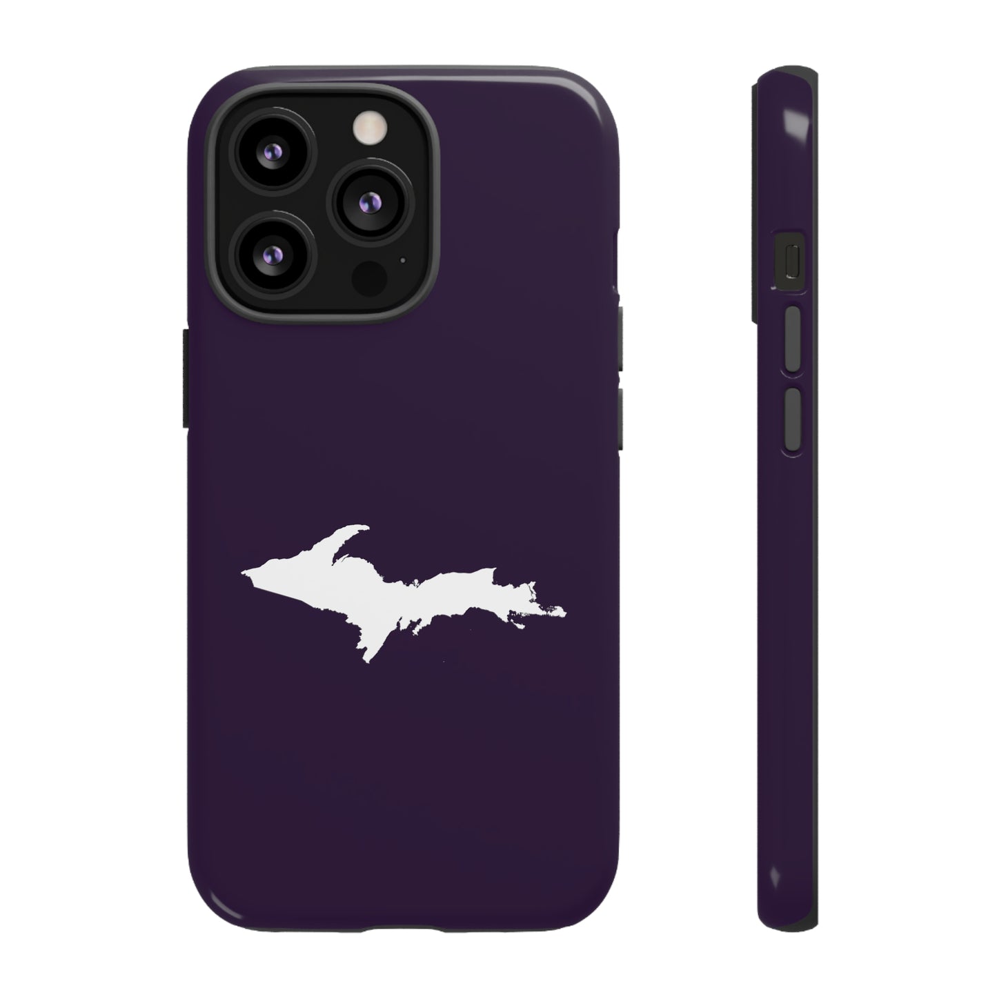 Michigan Upper Peninsula Tough Phone Case (Blackcurrant w/ UP Outline) | Apple iPhone