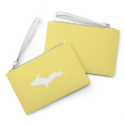 Michigan Upper Peninsula Clutch Bag (Yellow Cherry Color w/UP Outline)