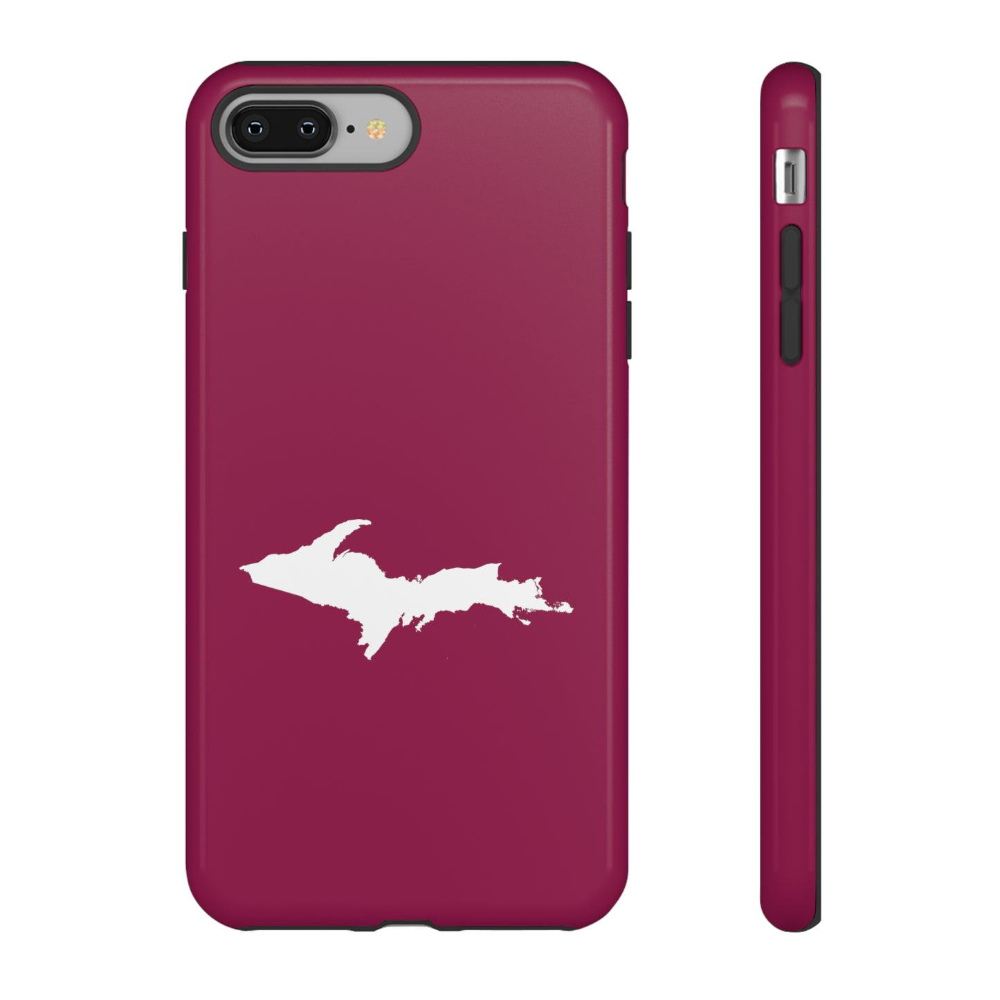 Michigan Upper Peninsula Tough Phone Case (Ruby Red w/ UP Outline) | Apple iPhone