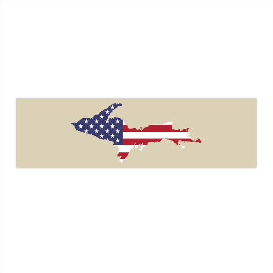 Michigan Upper Peninsula Bumper Stickers (w/ UP USA Flag Outline) | Canvas-Colored Background