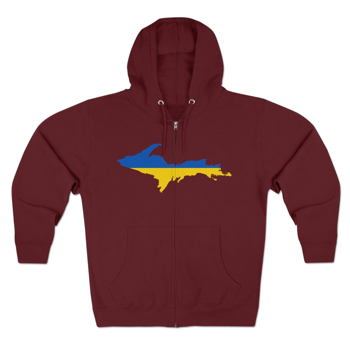 Michigan Upper Peninsula Full-Zip Hoodie (w/ UP Ukraine Flag Outline)