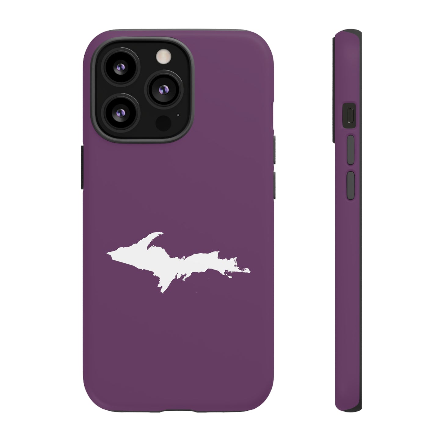 Michigan Upper Peninsula Tough Phone Case (Plum w/ UP Outline) | Apple iPhone