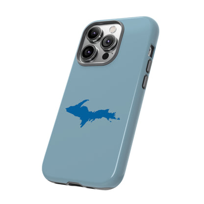 Michigan Upper Peninsula Tough Phone Case (Opal Blue w/ Azure UP Outline) | Apple iPhone