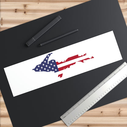 Michigan Upper Peninsula Bumper Stickers (w/ UP USA Flag Outline) | White Background