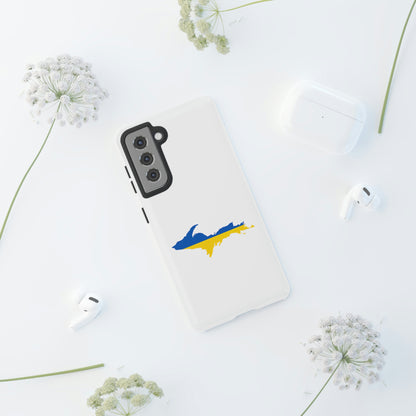 Michigan Upper Peninsula Tough Phone Case (w/ UP Ukraine Flag Outline) | Samsung & Pixel Android