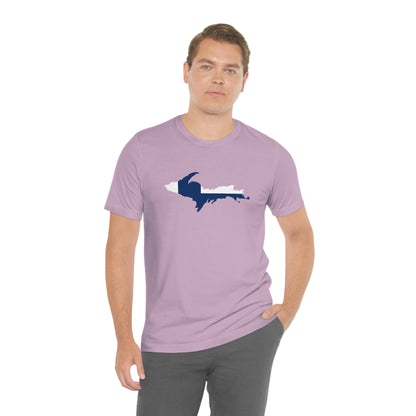 Michigan Upper Peninsula T-Shirt (w/ UP Finland Flag Outline) | Unisex Standard Fit