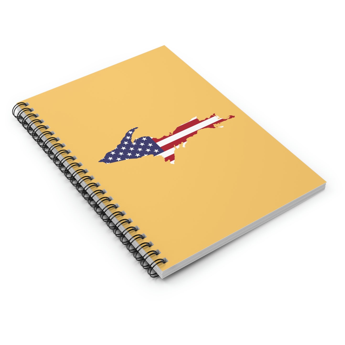 Michigan Upper Peninsula Spiral Notebook (w/ UP USA Flag Outline) | Citrine