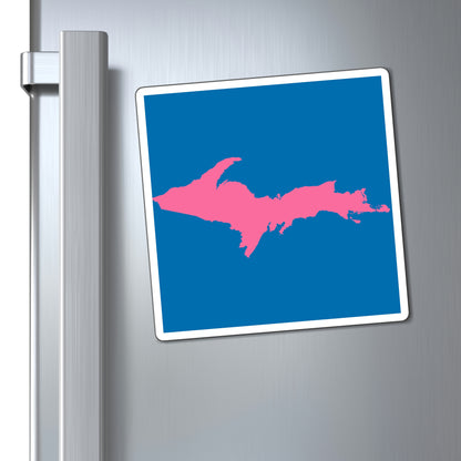 Michigan Upper Peninsula Square Magnet (w/ Pink UP Outline)