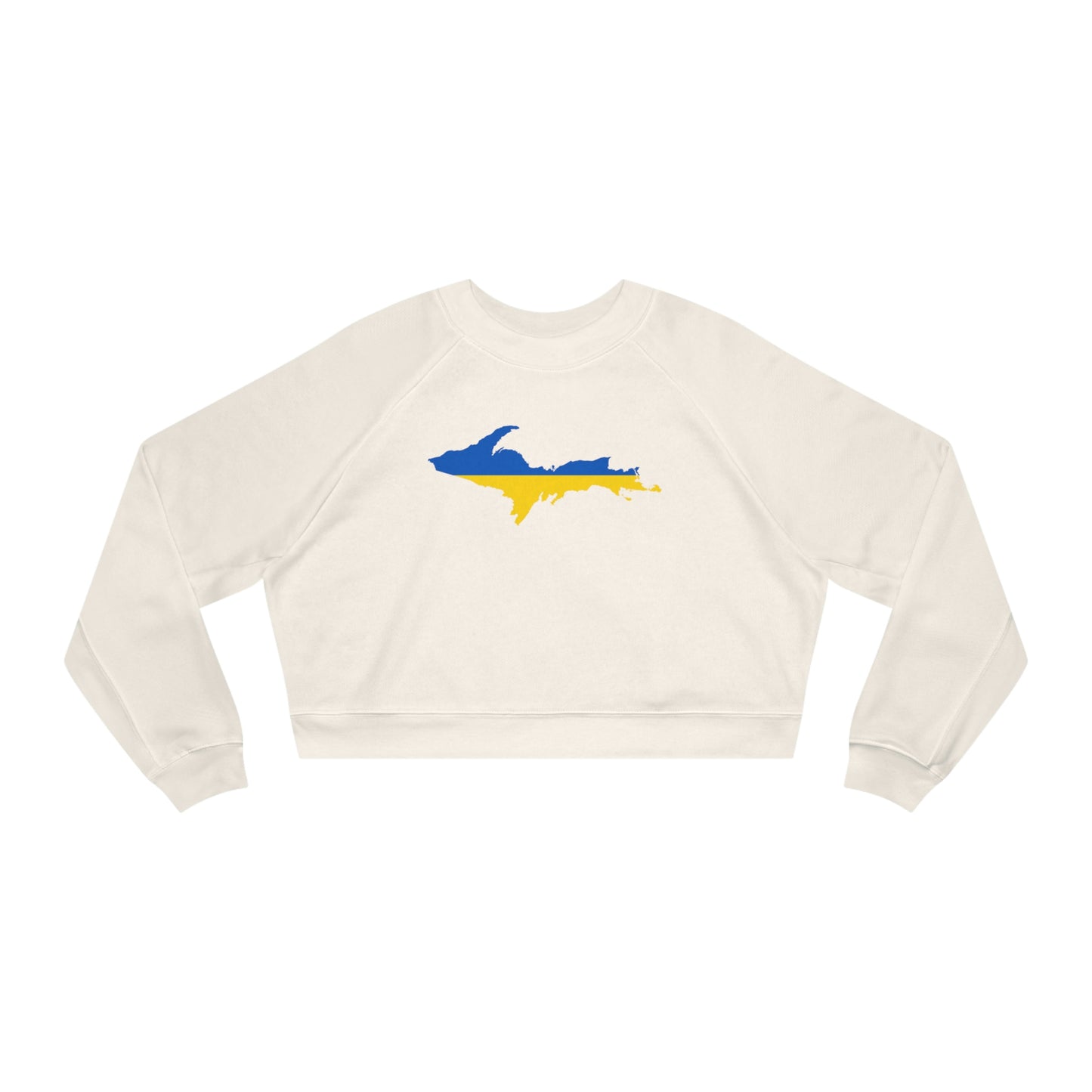 Michigan Upper Peninsula Sweatshirt (w/ UP Ukraine Flag Outline) | Cropped Mid-Length